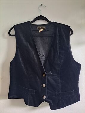 Grey-Gory Paris Black Velvet Vest | Dark Academia | Vintage